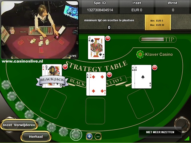 Klaver live blackjack